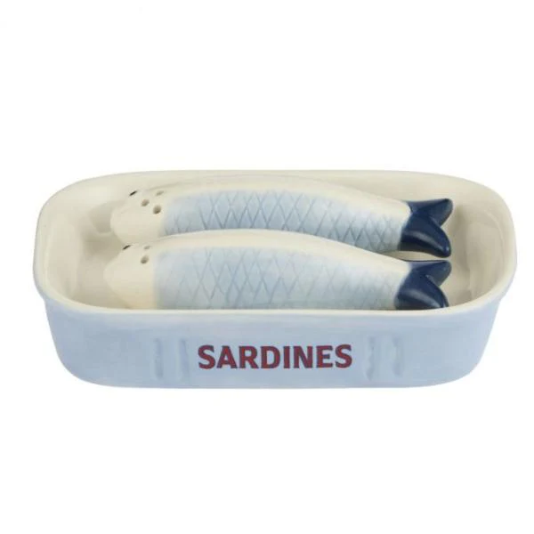 Sardine 3pc Ceramic S&P Set 14x10x4cm