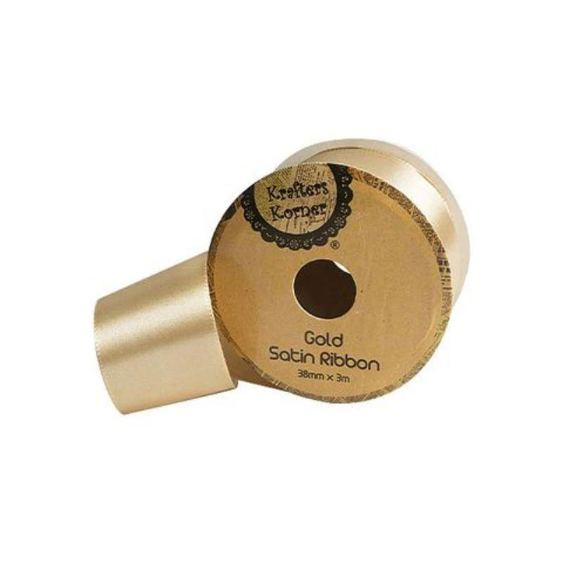 Satin Gold Ribbon - 38mm x 3m