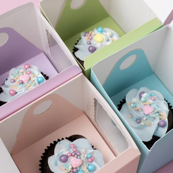 6 Pack Single White Scalloped Cupcake Box - Image 4