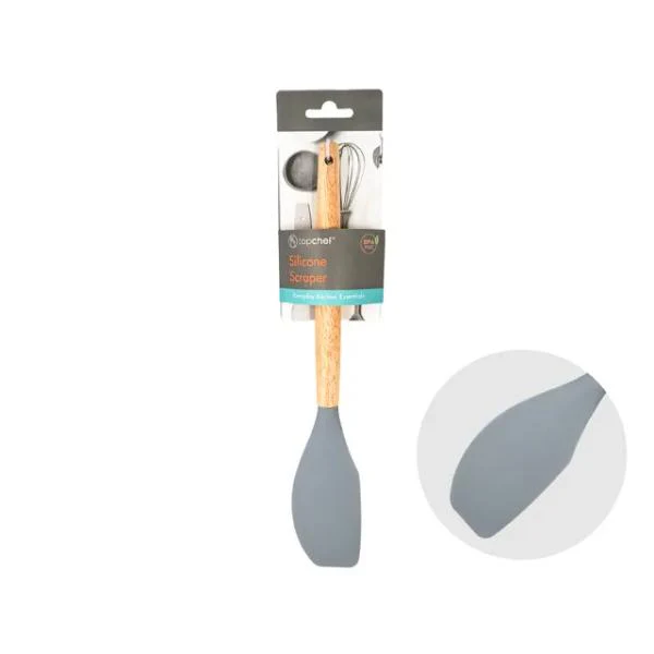 Grey Scraper With Wooden Handle - 31.5cm x 5cm