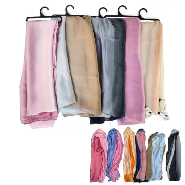 SCARF FAKE SILK 80X180CM GRADIENT COLOR 5ASST