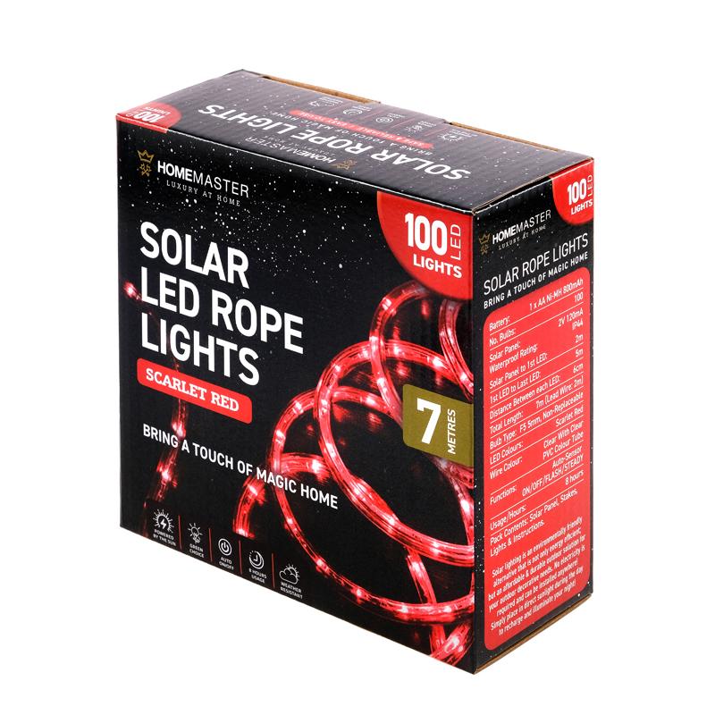 Scarlet Red Led Solar Rope Light - 700cm - Image 3