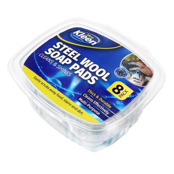 8 Pack Stainless Steel Wool Soup Pad - 6cm x 6cm - Image 3