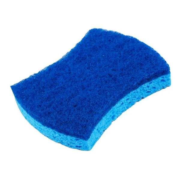 2 Pack Cellulose Sponge With top Scourer - 10cm x 8cm x 2cm - Image 2