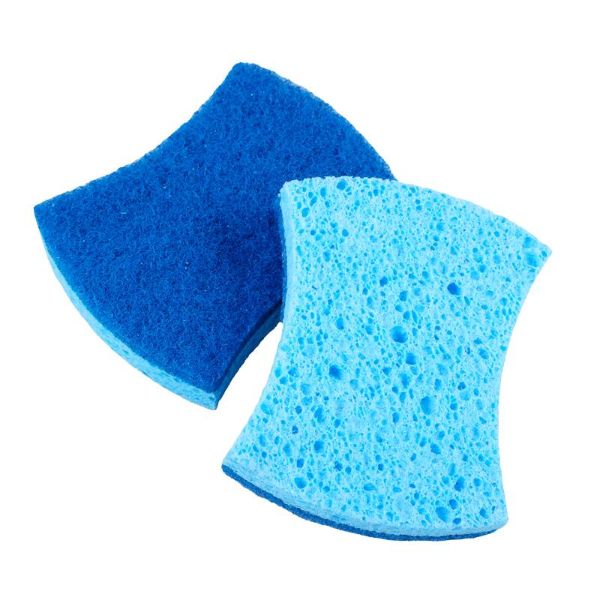 2 Pack Cellulose Sponge With top Scourer - 10cm x 8cm x 2cm - Image 4