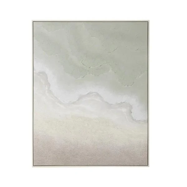 Seafoam White Frame Oil Canvas - 80cm x 100cm