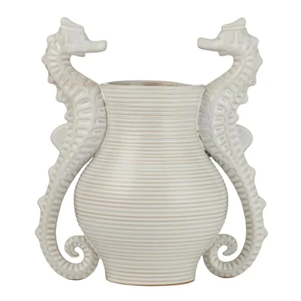 Natural Seahorse Ceramic Vase - 24cm x 16cm x 28cm