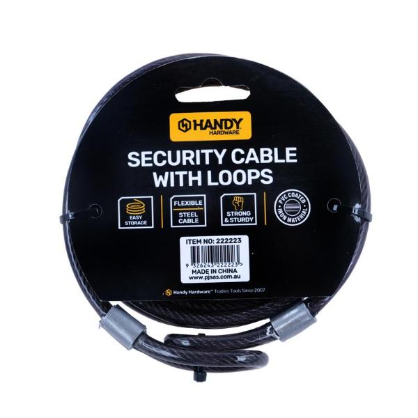 Black PVC Security Cable - 180cm x 0.6cm - Image 3