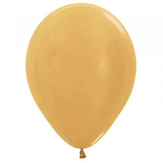 Sempertex 25 Pack Metallic Gold Latex Balloons - 30cm