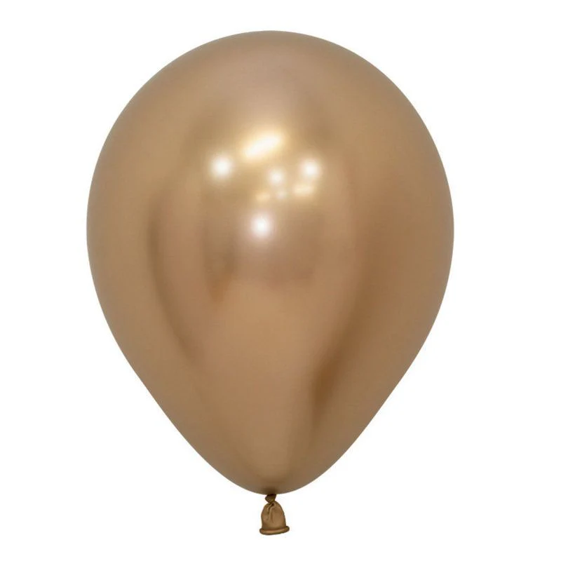 Sempertex 50 Pack Metallic Reflex Gold Sempertex Latex Balloon - 12cm