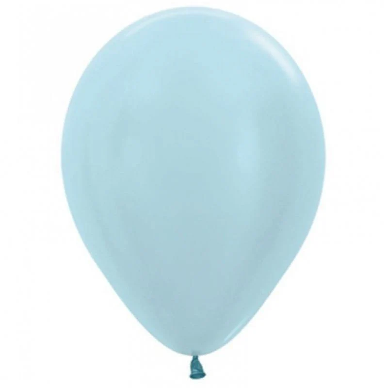 Sempertex 50 Pack Satin Pearl Blue Latex Balloons - 12cm