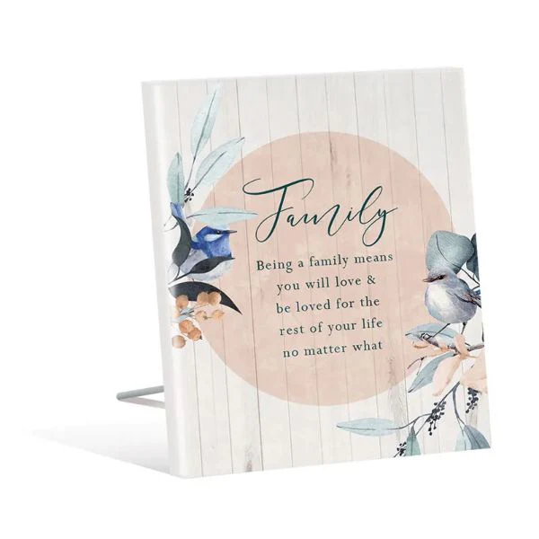 Wren Family Sentiment Plaque - 12cm x 15cm
