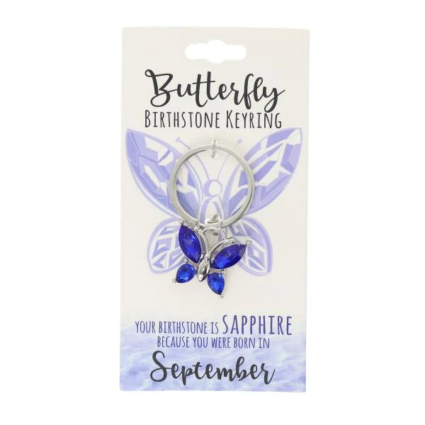 September Butterfly Birthstone Keyring