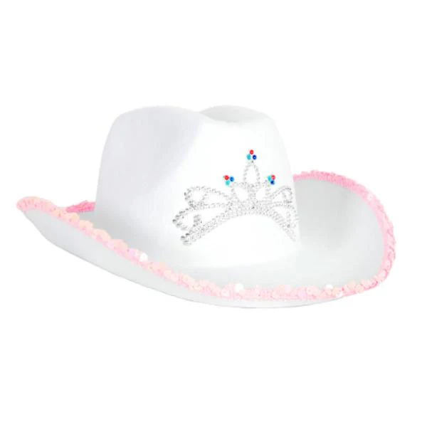 Sequin Rim Cowboy Hat With Tiara