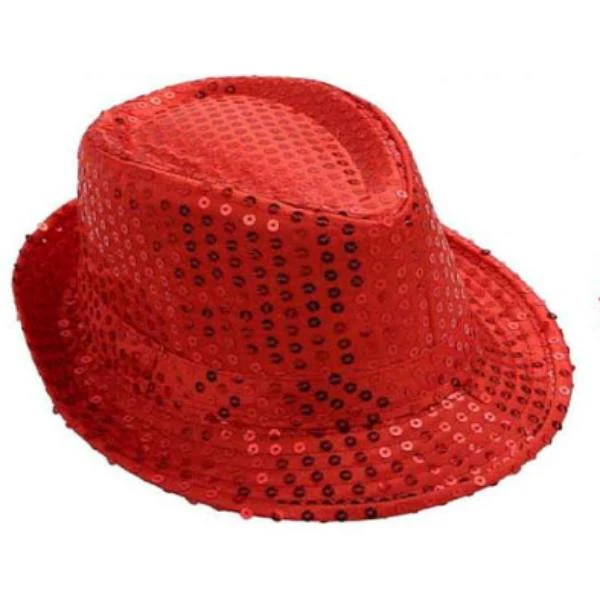 Red Sequin Trilby Hat