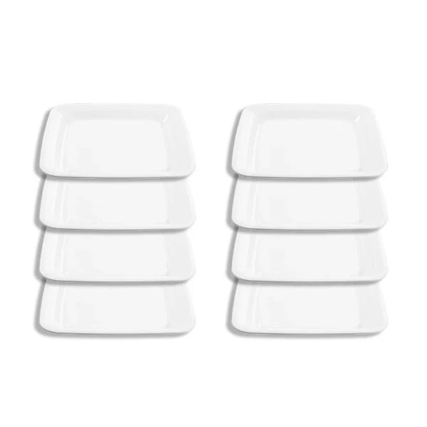 Lemon & Lime White Square Serving Food Snacks Platter - 40cm x 40cm