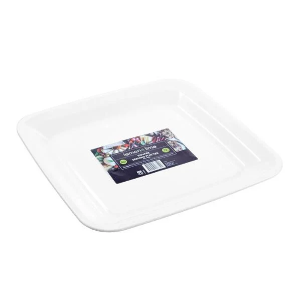 Lemon & Lime White Square Serving Food Snacks Platter - 40cm x 40cm - Image 4