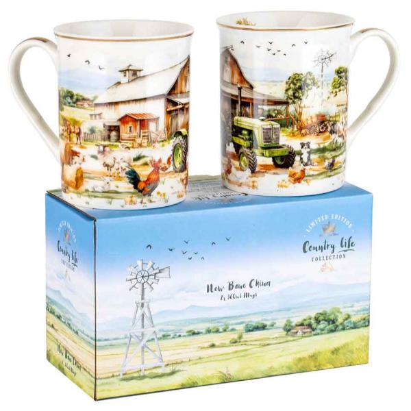 2 Pack Set Of 2 Country Life Mugs - 360ml - Image 2