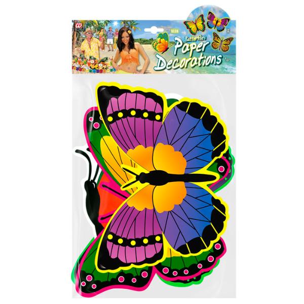 4 Pack Neon Butterflies - 32cm - Image 2