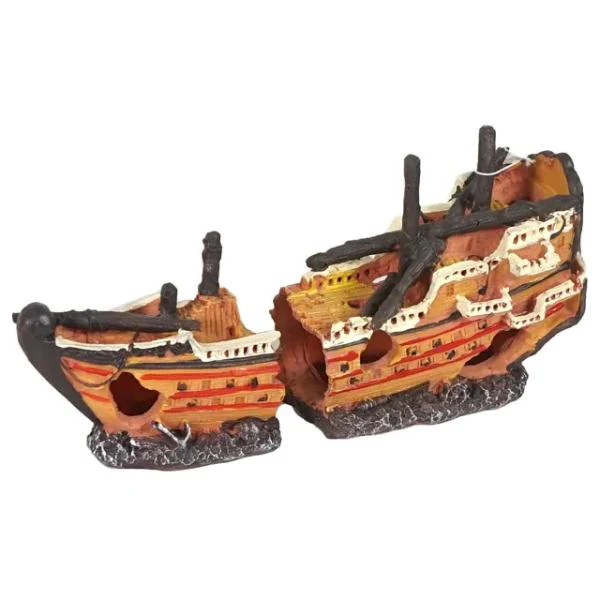 Shipwreck Decoration - 24.5cm x 7cm x 14cm