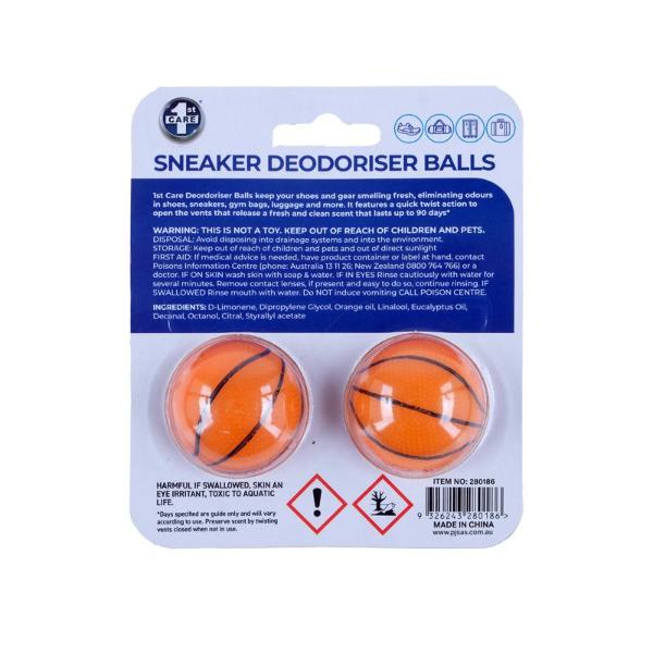 2 Pack Citrus Scented Shoe Deodorising Balls - Image 3