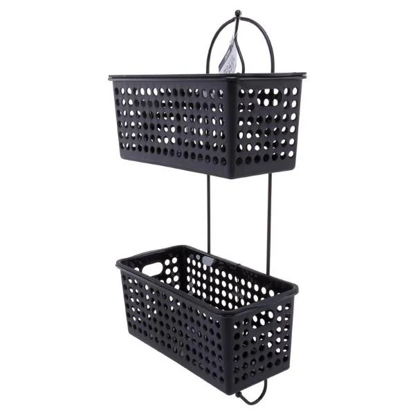 Black 2 Shower Caddy Basket - 30cm x 13.5cm x 12.5cm - Image 3