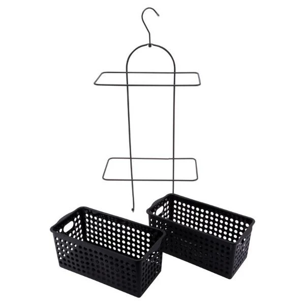 Black 2 Shower Caddy Basket - 30cm x 13.5cm x 12.5cm - Image 4