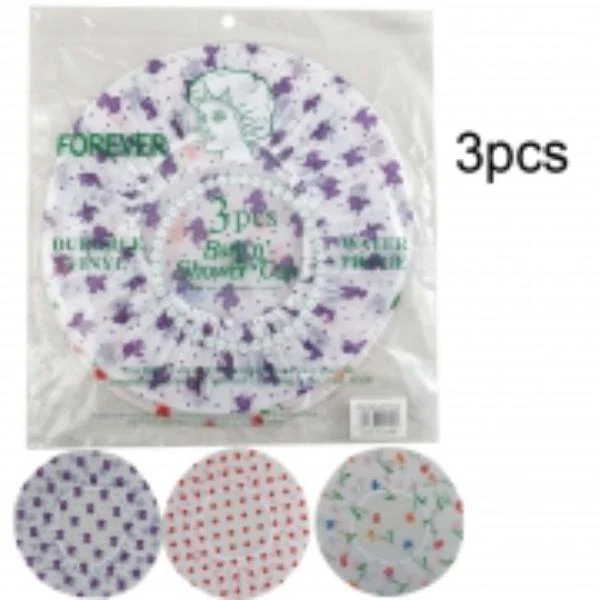 3 Pack Reusable Shower Caps