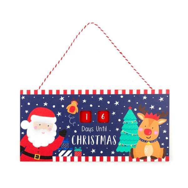 Christmas Hanging Countdown Sign - 25cm x 12cm