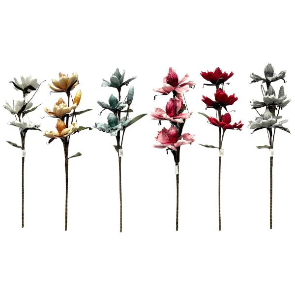 3 Bud Silicon Flowers - 70cm - Image 2