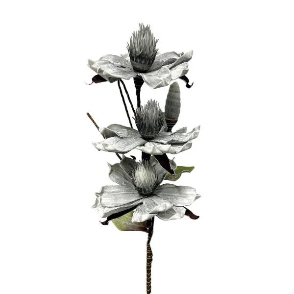 3 Bud Silicon Flowers - 70cm - Image 6