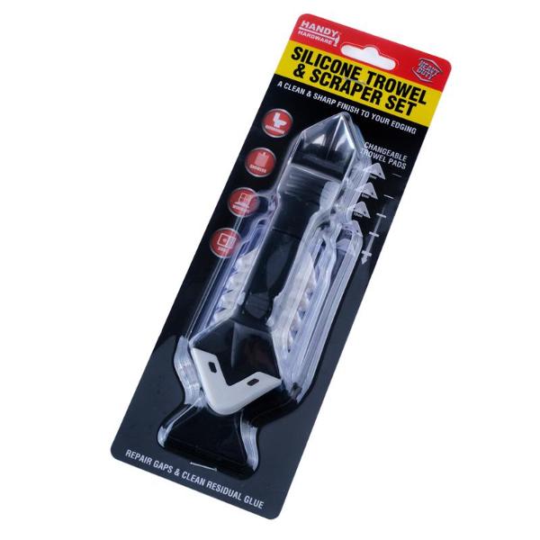 Black 3 In 1 Silicone Trowel & Scraper With 5 Pads - Image 3