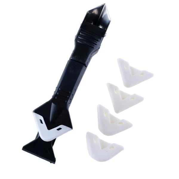 Black 3 In 1 Silicone Trowel & Scraper With 5 Pads - Image 4