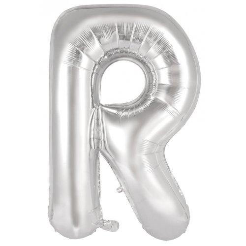 Silver Decrotex Letter R Foil Balloon - 86cm