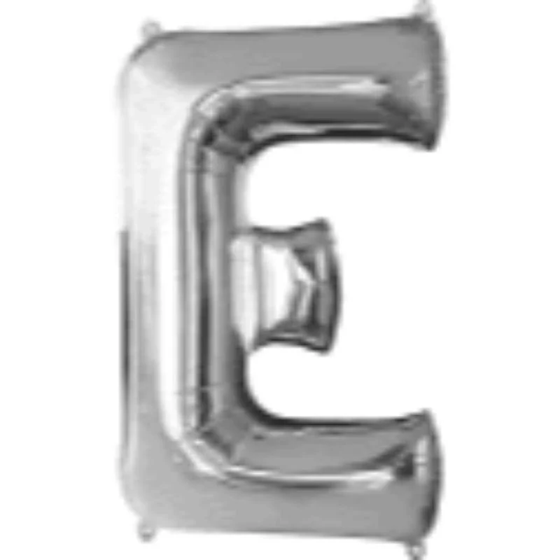 Silver Letter E Foil Balloon - 36cm