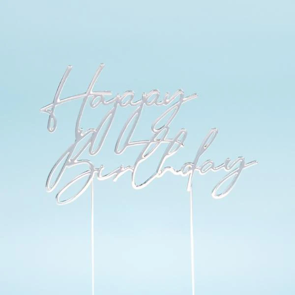 Silver Metal Birthday Cake Topper - Image 4