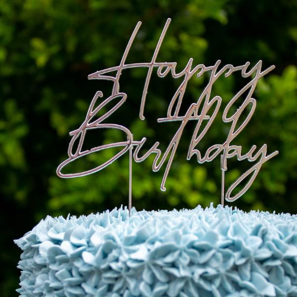 Silver Metal Birthday Cake Topper - Image 3