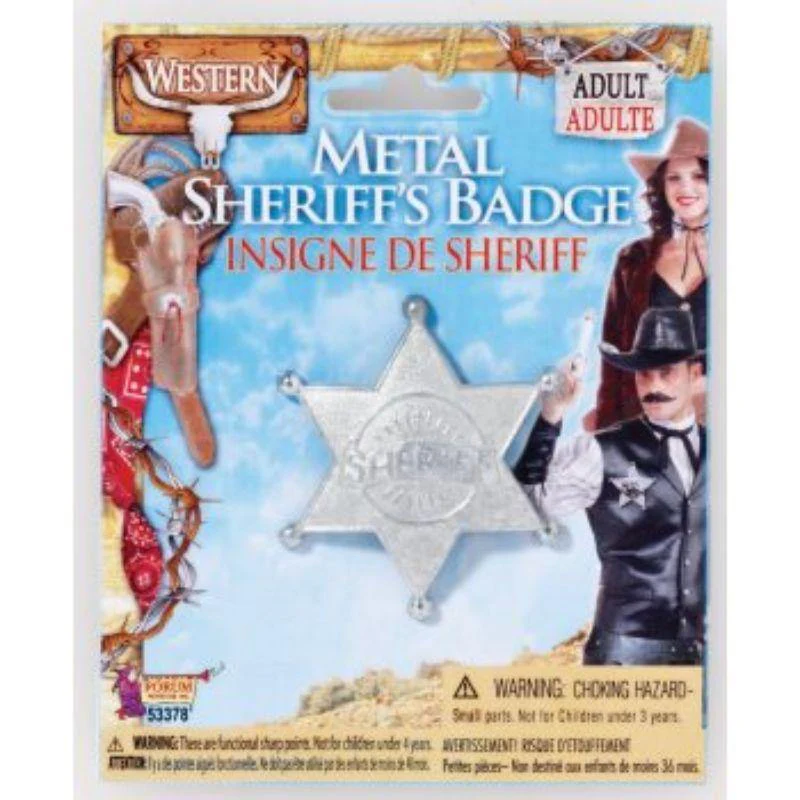 Silver Metal Sheriff Badge