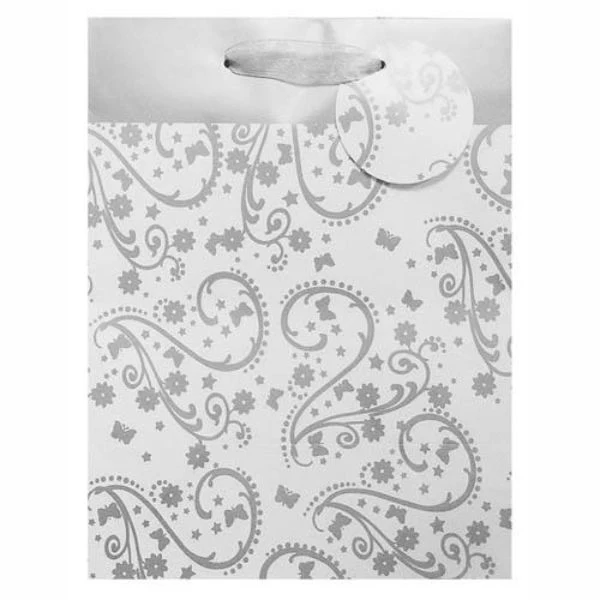 Silver Stripe / Pattern Printed Large Gift Bag - Image 3