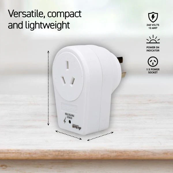 White 240V 10A Max Load 2400W Single Wall Adaptor - Image 4