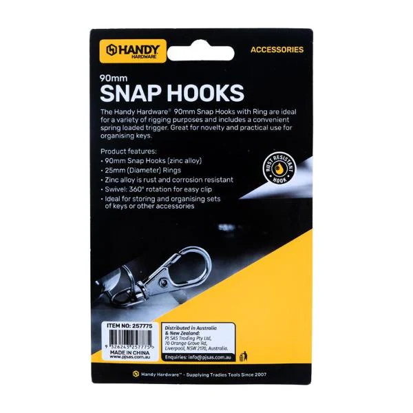 2 Pack Snap Hooks With Ring - 5kg - Image 3