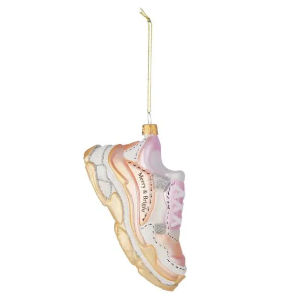 Sneaker Ornament Glass 6x13cm Pink