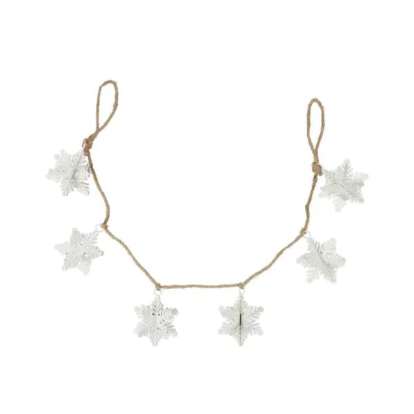 Snowflake Garland Metal 137x10x13cm Whit