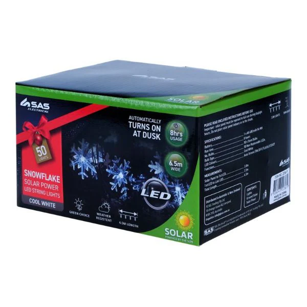 Snowflake Solar Power LED String Lights