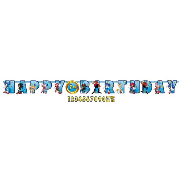 Sonic The Hedgehog Jumbo Add An Age Letter Banner - 25cm x 320cm