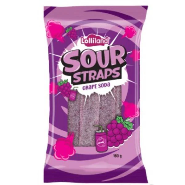 Grape Soda Sour Straps Lollinaut - 160g