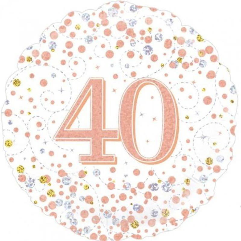 Sparkling Fizz Rose Gold 40 Foil Balloon - 45cm