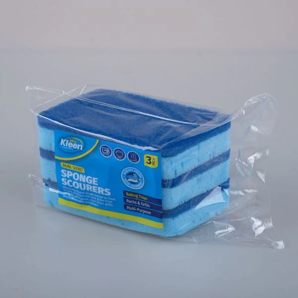 3 Pack Sponge With Top Scourer - 11.5cm x 7cm x 2.5cm - Image 3