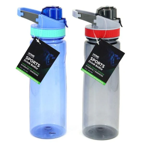 Sports Drink Bottle with Clipped Handle - 770ml - Grey & Blue