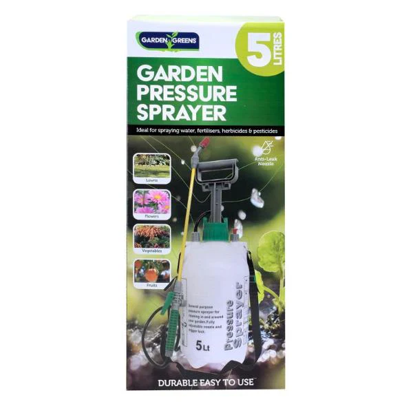 White & Green Pressure Sprayer Pump Action - 5L - Image 4